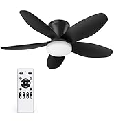 Orabriz 35 Inch Ceiling Fan with Lights and Remote Control, Quiet Modern Low Profile Fan Light wi...