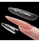Plman 240 PCS Sandwich Nail Dual Forms, 14 Sizes Nail Tips for Builder Gel, Dual Forms for Polyge...