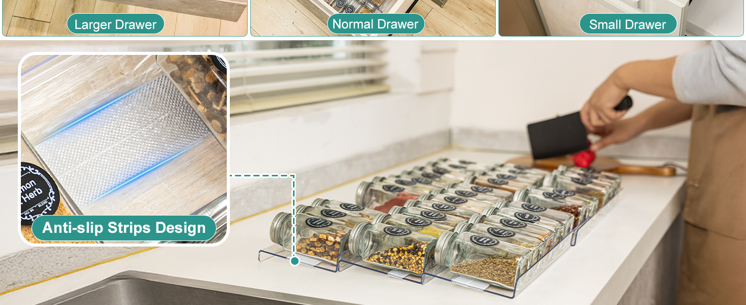 spice rack organizer for drawer
