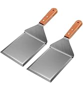 2 Pack Extra Wide Metal Spatula – Stainless Steel Griddle & Grill Turner with Flat Beveled Edge, ...