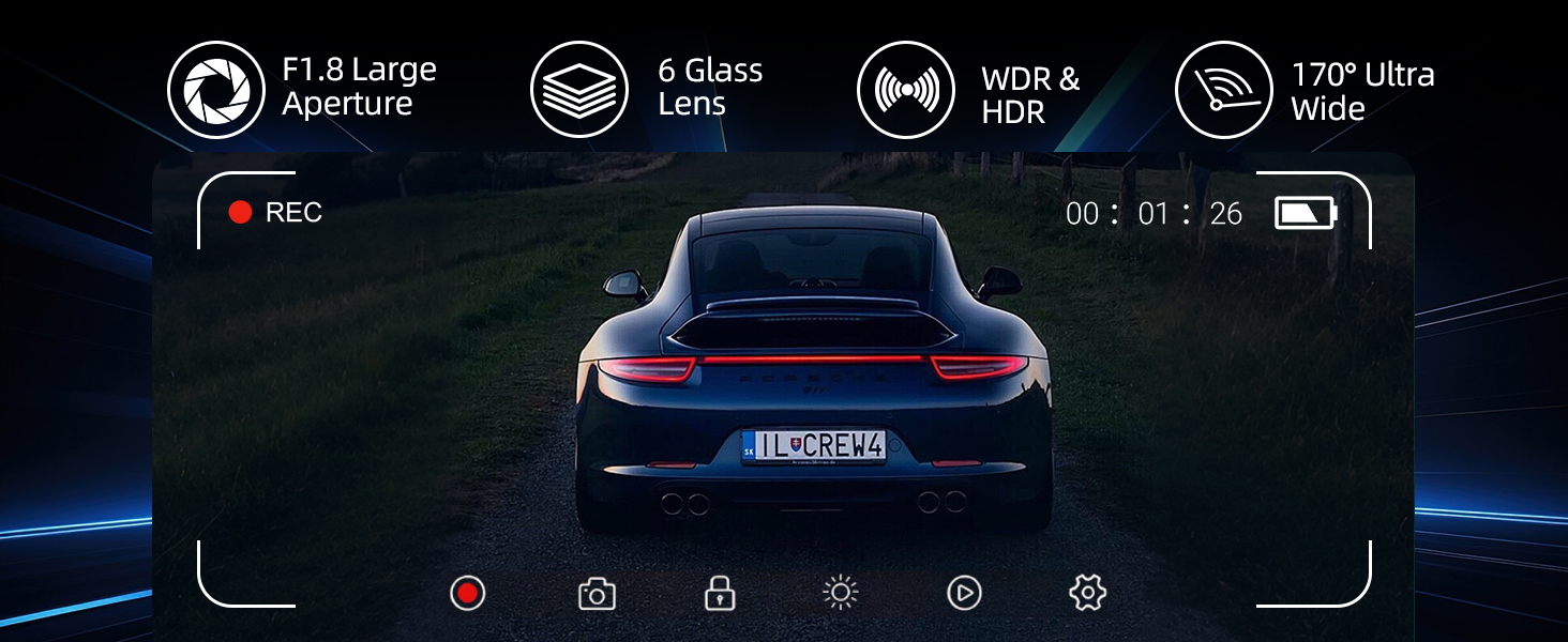dash camera for cars front and rear