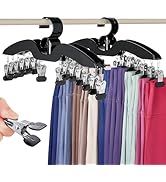 Cozcty Legging Hangers for Closet Organizer, Heavy Duty Legging Holders 2 Pack with 14 Clips, Han...