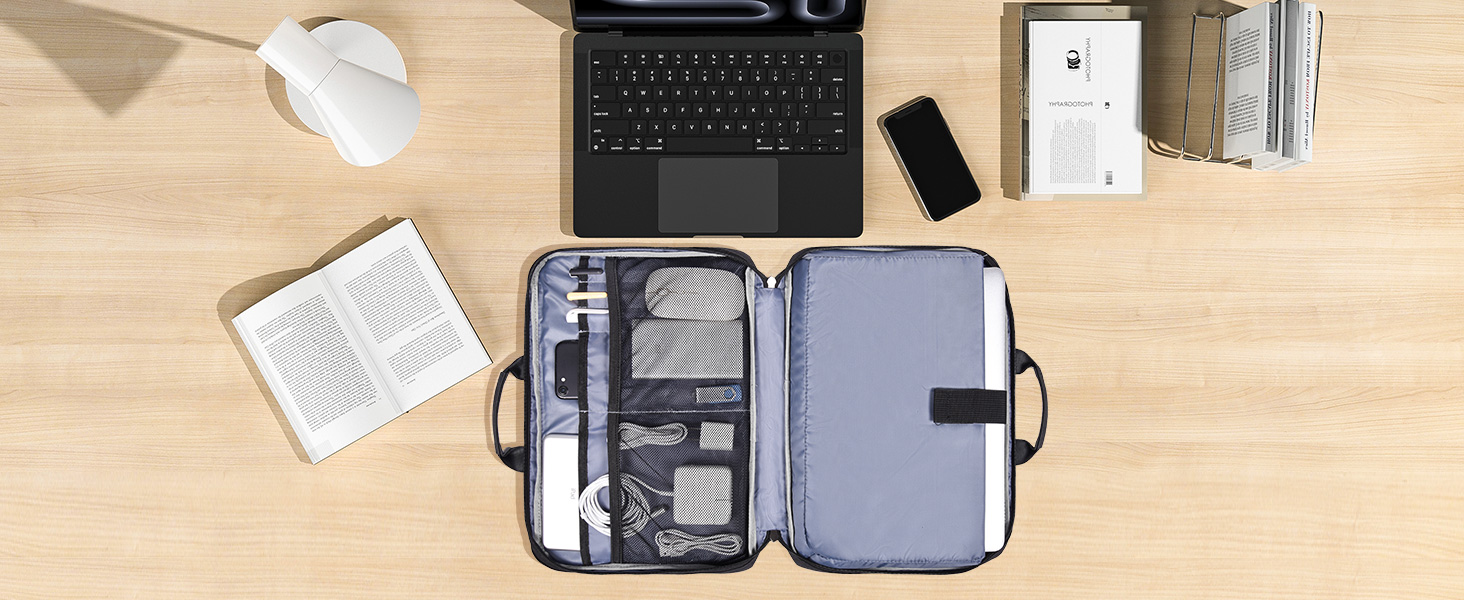 Waterproof Laptop Sleeve Briefcase Men Women Bag with Organizer