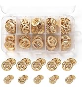 Gold Buttons for Blazer, 28pcs Metal Blazer Buttons for Clothes, 18mm/0.7IN 23mm/0.9IN Replacemen...