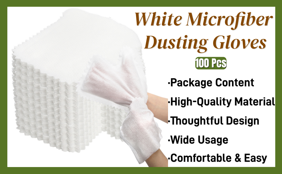 White Microfiber Dusting Gloves
