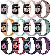 Lerobo 12 Pack Thin Band Compatible with Apple Watch Band 38mm 40mm 41mm 42mm 44mm 45mm 49mm,Slim...
