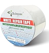 Dulepax Waterproof Repair Tape, 3 x 16.4ft, White, Adhesive Tapes for Tent, RV Awning, Tarp Repai...