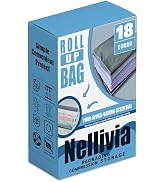 Nellivia 18 Pack Compression Bags for Travel, Roll Up Space Saver Bags for Clothes Storage, Compa...