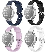 QHBAMD 4 Pack Watch Bands Compatible with Garmin Lily 2 Smart Watch, Quick Release Soft Silicone ...