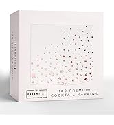 Stylish 5x5 Inch Rose Gold Napkins -100 Pack of Rose Gold Cocktail Napkins - Elegant Star Napkins...