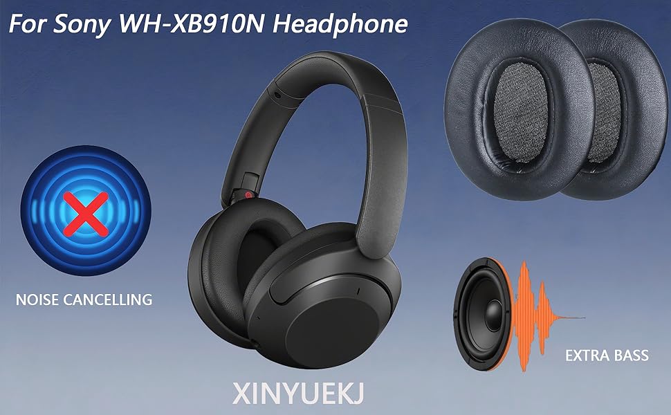 Sony wh-xb910n replacement protein leather ear cushions
