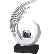 Modern Abstract Art Sculptures, Gold Entryway Table Accents, Black Shelf Decor Accents, Abstract ...