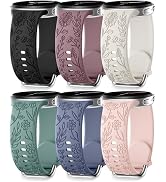 SNBLK Floral Engraved Bands Compatible with Samsung Galaxy Watch 8 Band 40mm 44mm/Galaxy Watch 8 ...