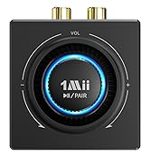 1Mii B06T3 Bluetooth 6.0 Receiver for Home Stereo, Knob Volume Control, RCA & 3.5mm AUX Jack, Wir...