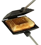 Coghlan's Cast Iron Camp Cooker - Pre-Seasoned Pie Iron Sandwich Maker with Heat-Resistant, Remov...