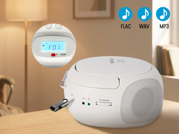 SEVLEE USB lossless FLAC portable CD player supports MP3 WMA WAV up to 128GB