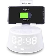 Emerson Docking Station with Wireless Charging, Bluetooth Speaker, Radio and Alarm Clock with Ext...