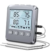 Vuwwey Dual Probe Meat Thermometer Digital for Cooking, Grilling & Smoking with Large LCD Backlig...