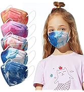 Cute KN95 Face Masks for Kids 50 Pack 5 Layers Breathable Children Safety Respirator Multicolor C...