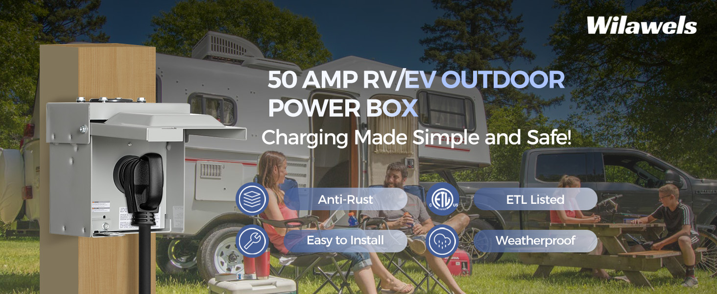 H01OB06 50 Amp RV Power Outlet Box