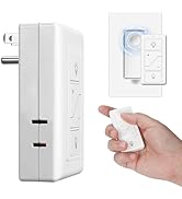 Smart Plug-in Dimmer, Wireless Dimmer Plug with Remote, 2.4GHz Dual Outlets Switch for Lamp Compa...