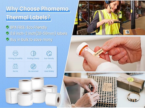 thermal labels phomemo labels