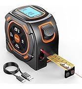 Laser Tape Measure 197Ft Laser Measurement & 16Ft Manual Measuring Digital Tape Measure Support t...
