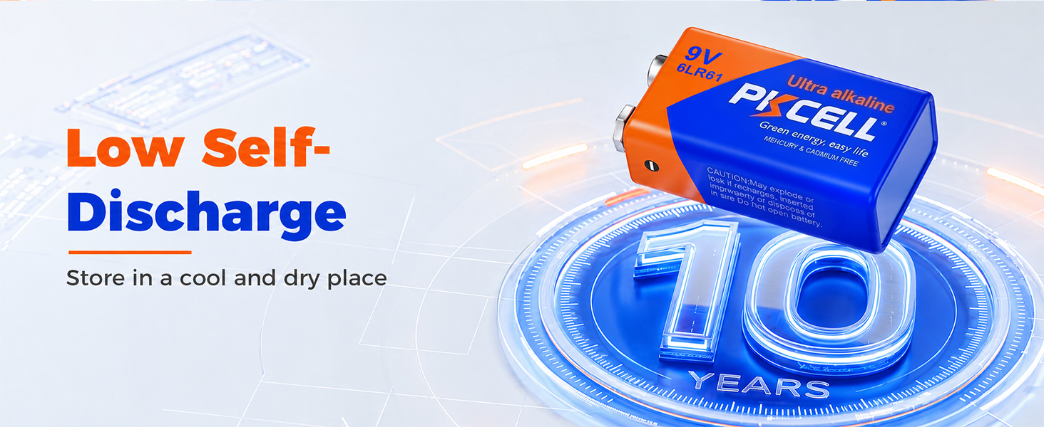 9 volt battery 5 pack maintains full power for up to 10 years in storage