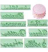 KALAIEN 8Pcs Happy Birthday Fondant Stamp,Custom Cookie Stamp, Happy Birthday Letters Embosser fo...