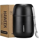 HAWEEK Insulated Food Container 17 oz Soup Thermo for Hot Food Kids Adults, Stainless Steel Vacuu...