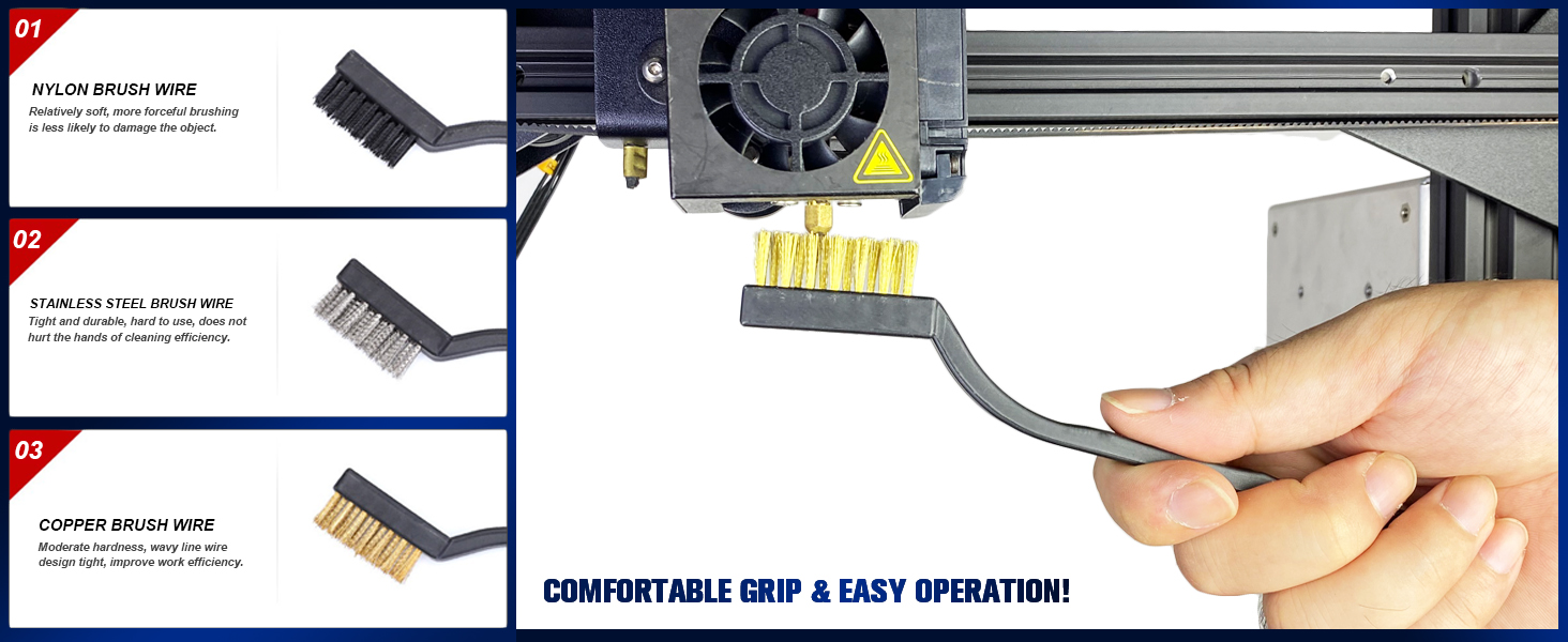 Cleaning steel brush for 3d printing nozzle cleaning steel brushes