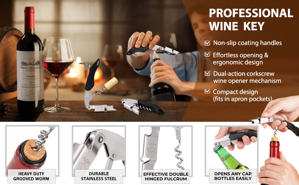 heavy duty sommelier wine opener wine tool wine keys for bartenders wine key for servers