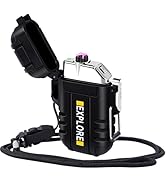 LcFun Electric Plasma Lighter - Windproof, Waterproof, USB Rechargeable with Emergency Whistle fo...