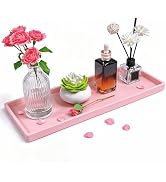 Bloss Counter Tray Set for Bathroom/Kitchen - 15.7" Pink Silicone Tray for Kitchen Countertop, So...