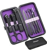 Glamne Manicure Set Nail Clippers Kit Professional Stainless Steel Nail Care Tools with Leather T...
