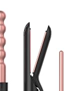 5 in 1 Curling Wand Set, Curling Iron with Curling Brush,Hair Straightener & 3 Interchangeable Ce...
