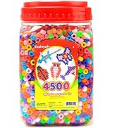 2.5 lb Wholesale Large Pony Beads (6x9 mm) Bucket, Easy Storage Pony Beads Bulk, Over 4500 Pony B...