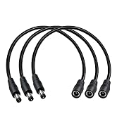 GGIPOWY 5.5mm x 2.5mm 12V DC Power Cable 3-Pack,DC5525 Male to Female Extension Cable 18AWG for C...