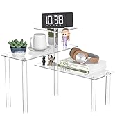 Sezanrpt Clear Countertop Corner Organizer Shelf 16.9x16.9x15.6 inch, 3 Tier Acrylic Organizer Co...