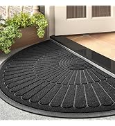 Door Mat Outdoor Indoor Entrance Doormat-Semicircular Durable Rubber Non Slip Front Door Mat for ...