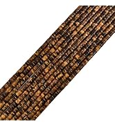 HAAMIIQII 150pcs Natural Yellow Tiger Eye Spacer Beads, Loose Semi Precious Flat Round Gemstone H...