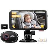 AKEEYO Baby Car Monitor, 5.5'' 1080P HD Touchscreen, 122° IR Night Vision Camera, Voice Control, ...