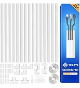 Yecaye TV Cord Hider, 236in Cord Cover, Large Cable Hider, Wire Covers for 4 Cords, Cable Raceway...