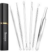 Boxoyx Pimple Popper Tool Kit - 6 Pcs Blackhead Remover Comedone Extractor Tool Kit with Metal Ca...
