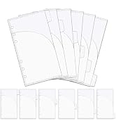 XiowDow 12pcs A6 Binder Pockets Smooth Clear PP Budget Cash Envelopes 0.2mm Thick 2 Pocket Index ...