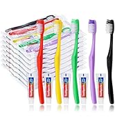 HAIFOTRVA 50pcs Disposable Toothbrushes with Toothpaste,Single Use Toothbrush with Toothpaste Ind...