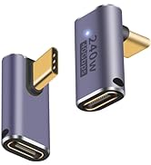 Poyiccot 240W 90 Degree USB C Adapter (2 Styles), 40Gbps USB C Right Angle Adapter, Right Angle U...