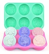 Moukiween Round Silicone Soap Molds, 2PCS Girls Cylinder Silicone Molds for Handmade Soap, Candle...
