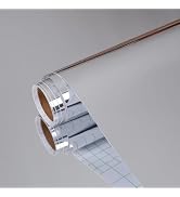 BESWEE Silver Glossy Metallic Wallpaper Reflective Flexible Mirror Sheet Kitchen Non Glass Adhesi...