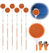 6 Pack Reflective Driveway Markers 52 Inch Orange Fiberglass Pole High Double Sided Visibility Sa...